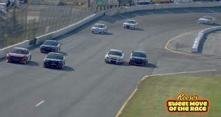 Reese’s Sweet Move of the Race: Brenden Queen slices through traffic at Toledo